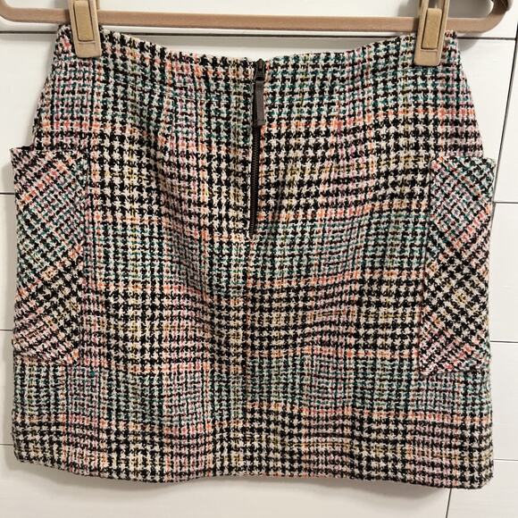 Anthropologie Maeve Bijou Plaid Tweed Knit Mini Skirt Size 4P - Picture 6 of 12